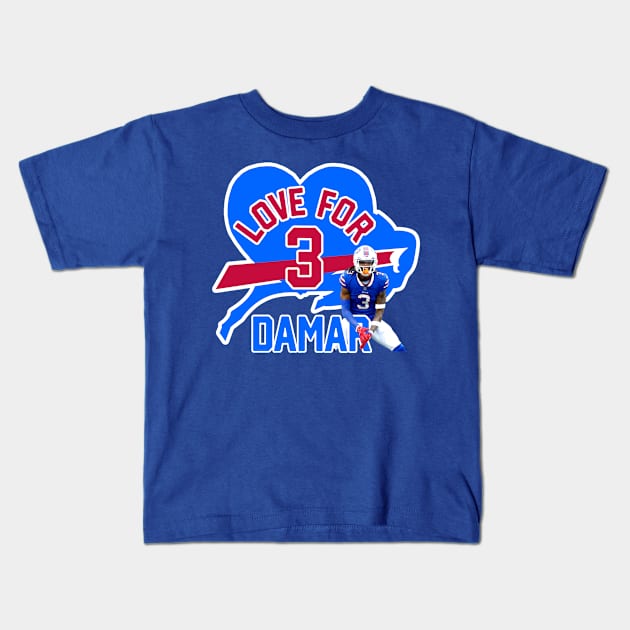 Love for 3 damar Kids T-Shirt by Mirrorfor.Art